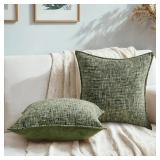 HAUSSY Pack of 2 Chenille Tweed Throw Pillow Cover