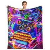 Gaming Blanket for Boys, Gamer Gift Blanket for Bo