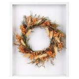 Fall Wreath for Table Decor, Dried Flowers in 10x1