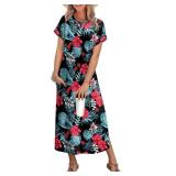 Size Large OFEEFAN Womens Maxi Dresses Casual Shor