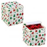 VENO 2 Pack Christmas Ornament Storage Box, Holida