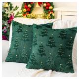 Lot of 2 Sets, Christmas Throw Pillow Covers 18x18