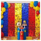 Bupelo Gold Red and Blue Shimmer Wall Backdrop, 24