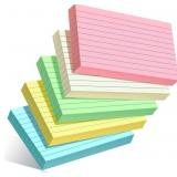 Lot of 6, 250 Pack Colored Index Cards 3x5, Ruled