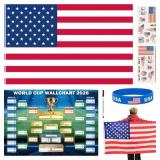 2026 Soccer Fan Accessories with Large 3 x 5 ft Fl