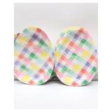 LOT OF 4 ~Stesha Party Large Plaid Easter Egg Plat