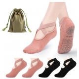 PINK~ BKP Yoga Socks for Women,Pilates Socks Non S