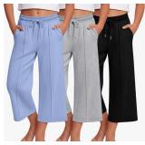 Size 11/12 Years 3 Pack Girls Uniform Capri Pants