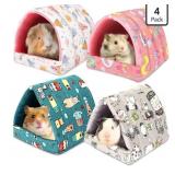 UPINS 4 Pack Guinea Pig Bed, Guinea Pig Hideout Wa