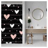 Black Boho Shower Curtain for Bathroom 36x72 inche
