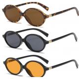 Retro Oval Sunglasses for Women Men Trendy Round T