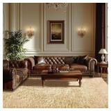 Fluffy Living Room Rug 6x9 Beige - Soft Non-Slip P