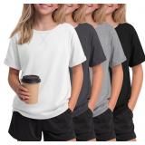 Size 9/10 Yrs Oakgarden 4 Pack Girls Short Sleeve