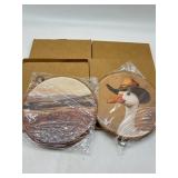 Lot of 4, Size 10 x 10 Inches Retro Round Wall Dec