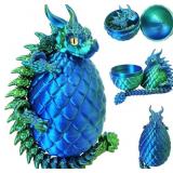 Large 3D Printed Dragon Egg with Dragon Inside Art
