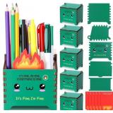 AmazingSpark 6 Pcs Wooden Dumpster Fire Pencil Hol