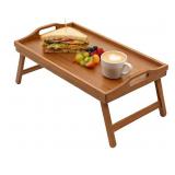 Bamboo Breakfast Tray with Folding Legs - 16.93" 1