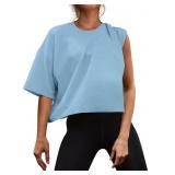 2XL Micticsi Womens Oversized Workout Crop Tops Co