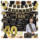 40th Birthday Decorations for Men, Back in 1986 Bi