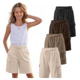 Size 6 4 Pack Girls Cargo Bermuda Long Shorts