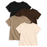 Size 3T Oakgarden 4 Pack Toddler Girls V Neck T Sh