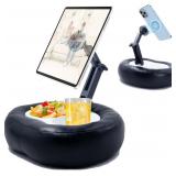 Magnetic Tablet Pillow Stand with Snack Tray for 4