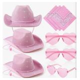 Geyoga 9 Pcs Adults Cowboy Hat Costume Set | Adjus