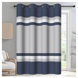 Size 60 x 84 Inches DORCEV Blue Grey Striped Black