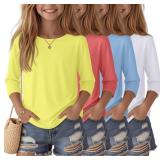 SIZE 11/12~ 4 Pack Girls 3/4 Sleeve T Shirts