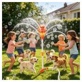 2-in-1 Standing Bubble Machine & Water Sprinkler f