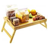 Bamboo Breakfast Tray with Folding Legs - 16.93" 1
