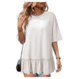 Size Medium Dokotoo Womens Summer Tops Crewneck Sh
