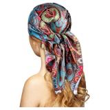 100% Silk Head Scarf for Women - 27" Hair Scarves