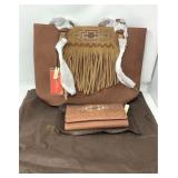 Montana West Brown Color Shoulder Tote Bag With Ma