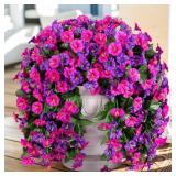 Fake Hanging Flowers for Outdoor Decor, 2 PCS Arti