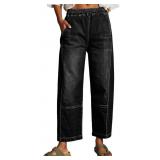 Size 4 Cicy Bell Womens Baggy Cropped Jeans Elasti