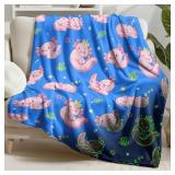 Boulou Axolotl Gift Glow in The Dark Blanket for B