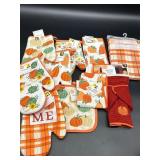 Large Lot of Fall Kitchen Accessories, Includes Ov