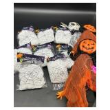 Lot of Halloween Decor Including 8 PCs Spider Web