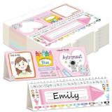 BLUE IN COLOR NOT PINK 36Pcs Name Tent Cards Teach