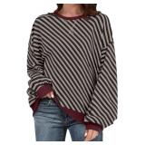 Size XL UEU Womens Diagonal stripes Sweatshirt Ove