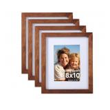 Set of 4 8x10 In Rustic Brown Picture Frames Made