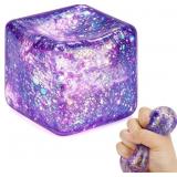 (LOT OF THREE) Siwarm Glitter Squishy Cube Fidget