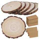 6 Pcs 8"-11" Wide Large Natural Round Wood Slices
