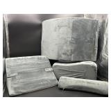 Set of 5 Wedge Pillows, Dark Grey, Variety of Shap