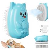 3 in 1 Cat Steam Brush for Shedding, Pet Steam bru