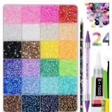 30000Pcs Nail Art Rhinestones, EARLMONI 24 Colors