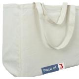 Reusable Cotton Canvas Grocery Bags With Pockets F
