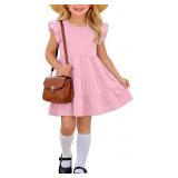 SIZE 11/12 Pink  Girls Ruffle Sleeve Dress