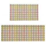 Colorful Spring Kitchen Mats for Floor Set of 2 Ea
